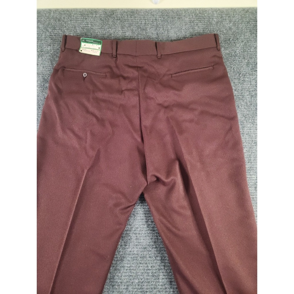 New Old Stock Haband of Paterson Mens Maderia-Slacks Burgundy 39x30 Vintage USA